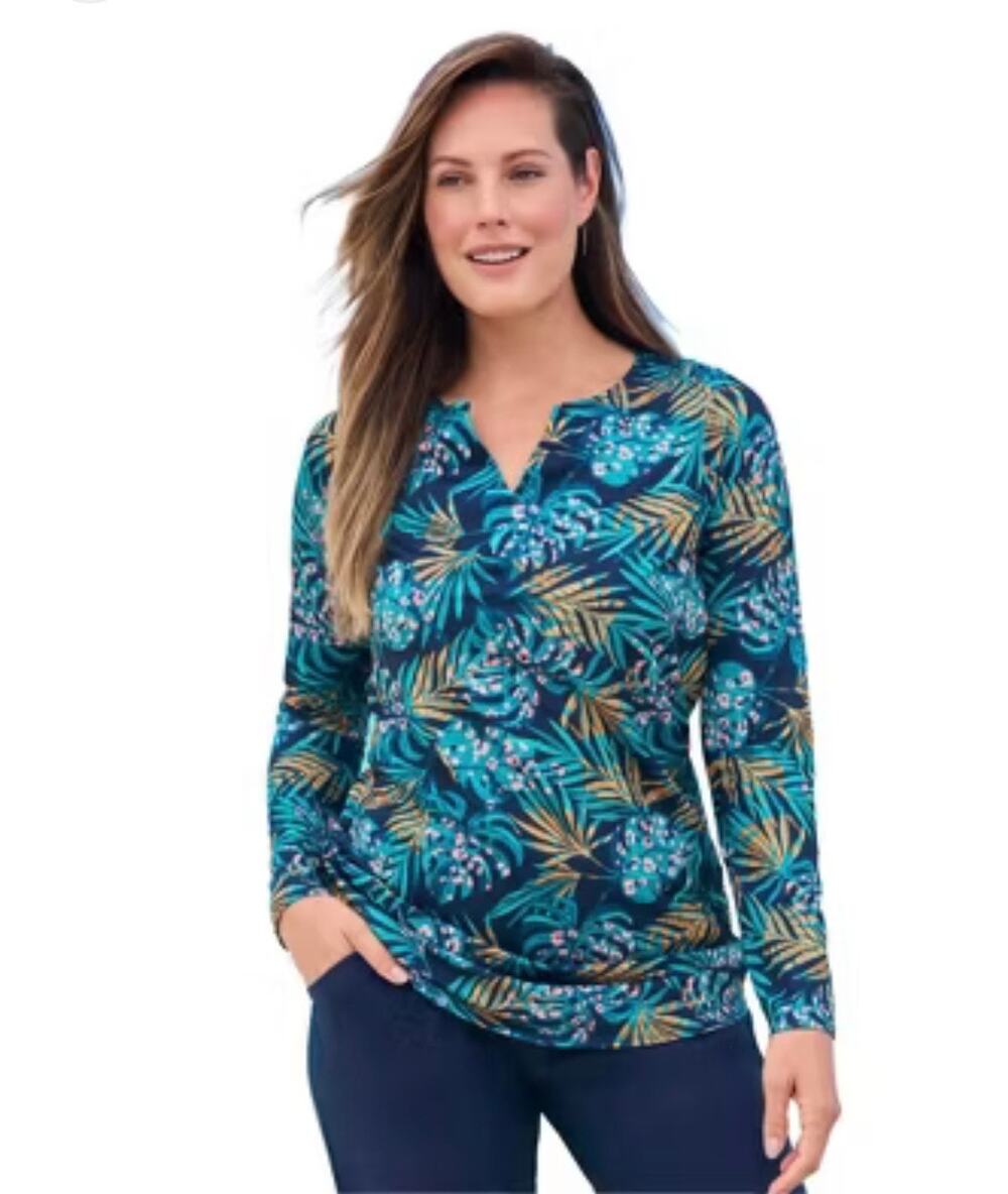 NWT Swimsuits For All Swim 365 Long Sleeve Tee Women's 16 UPF 50 Rash Guard